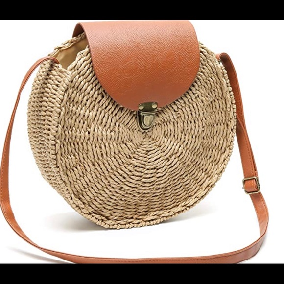 Straw Crossbody Bag Shoulder  Bag - Picture 8 of 8